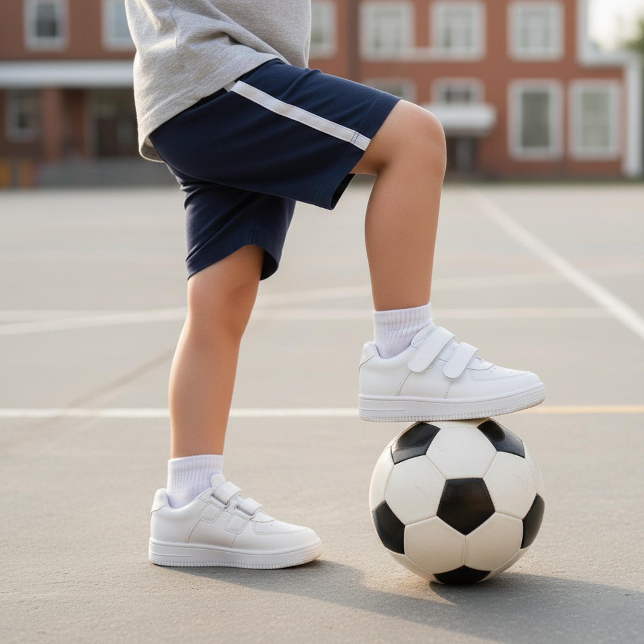 Zapatillas blancas escolares para niños y niñas Kellys